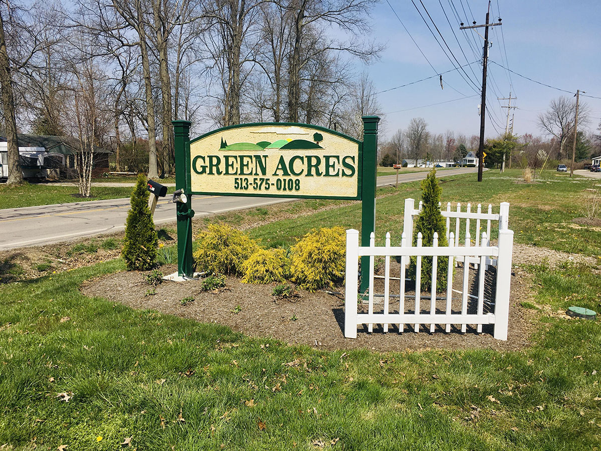 Green Acres Mobile Home Park in Loveland Ohio Entrance
